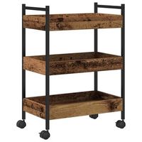 carro de cocina madera envejecida 50 x 30 x 70 cm vidaxl