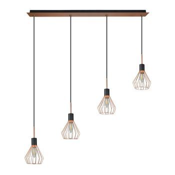Fabrilamp Colgante San Petersburgo 4xe14 Negro Cobre Regx83x13 Cm