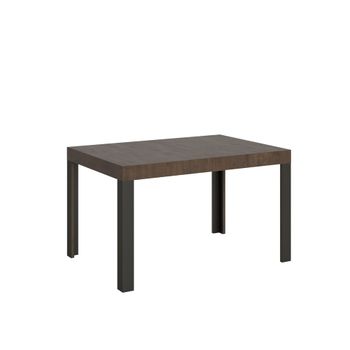 Mesa extensible 90x120/224 cm efecto madera nogal, hierro
