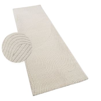 Alfombra moderna Aurora crema 80x250 cm