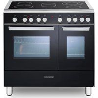 ck418 90 cm electric ceramic range cooker - black  chrome black