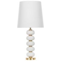 lampara de mesa de metal blanco dorado poliester algodon 80 cm cable largo interruptor industrial sala de estar frio