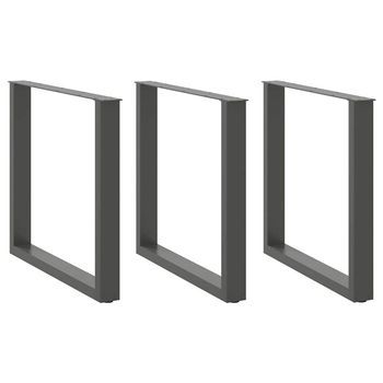 Patas Para Mesa De Comedor En Forma De U (3 Unidades), Antracita, 80 X (72-73) Cm, Acero Vidaxl