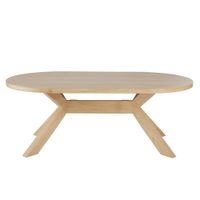 mesa de comedor ovalada de roble y mdf de 200 cm