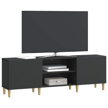 Mueble De Tv | Mueble De Salón | Gabinete De Tv Negro 150 X 31 X 50 Cm Madera De Ingeniería