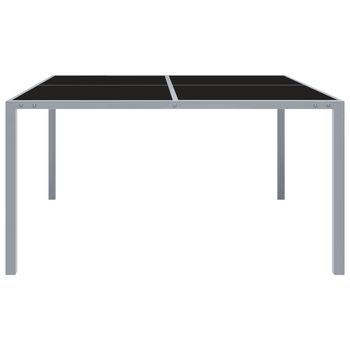 Mesa De Jardín | Mesa De Exterior De Acero Y Vidrio Gris 130x130x72 Cm