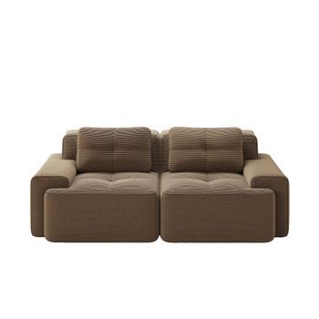Sofá 2 Plazas Pana Urban Meuble 204x104x69cm - Marrón