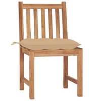 pack 2 uds sillas de jardin  silla de exterior  sillon madera maciza de teca con cojines