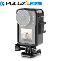 puluz-marco protector de plastico vertical para dji osmo action 43 jaula con zapatos frios
