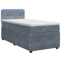 cama tapizada 90x190x1005 cm terciopelo - gris