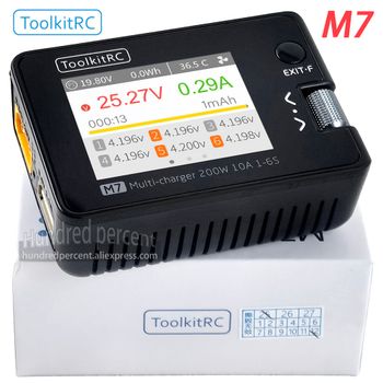 Cargador Inteligente ToolkitRC M7 para Baterías de Litio 1S 2S 3S 4S 5S 6S, Detección de Servidor ESC y Receptor, Accesorios para Juguetes Modelo IPS