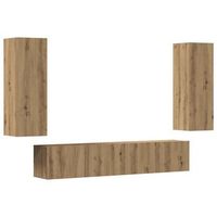 muebles tv de pared 4 uds  mueble de salon  mesa de tv madera ingenieria roble artesanal