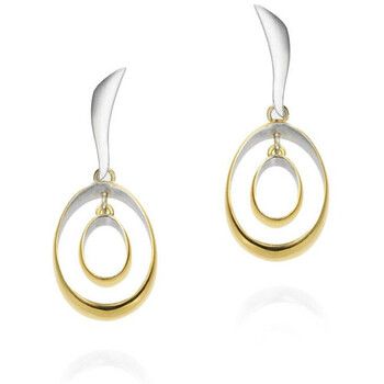 Jorge Revilla Pendientes Pendientes ovalados colgantes de plata con baño de oro 18k para mujer