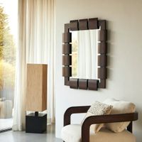 espejo de madera de mindi de 100 cm x 80 cm