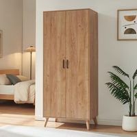 armario norg 2 puertas 1 barra 1 compartimento 191x80x52 cm efecto roble encasa