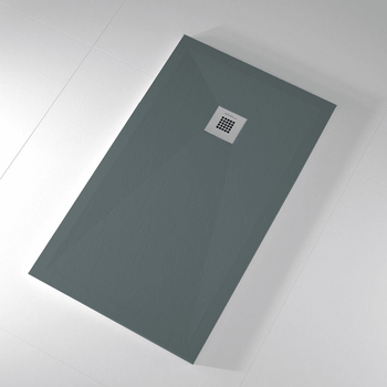 Plato De Ducha Pizarra Onda Antracita  100x160 Cm Rejilla Inox