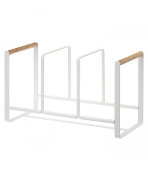 Escurridor de platos de metal blanco