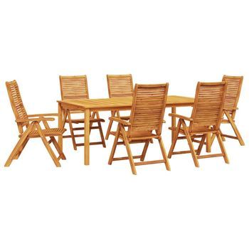 Conjunto De Comedor De Jardín 7 Pcs Marrón Vidaxl