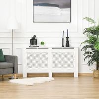 cubre radiadores de mdf homcom 1515x19x82 cm blanco