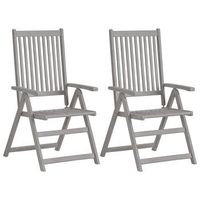 pack 4 uds sillas de jardin  silla de exterior  sillon reclinables madera maciza acacia cojines