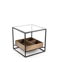 mesa de centro de aluminio y cristal anch 42 cm