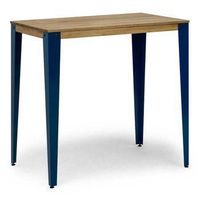 mesa lunds alta 90x160x110cm azul en madera maciza de pino acabado vintage estilo industrial box furniture