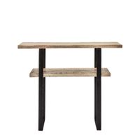 consola de madera beige y negra