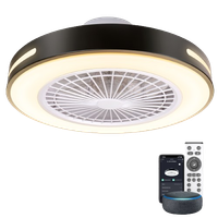 aigostar - ventilador de techo con luz inteligente 55w 4400lm 2700k-6500k regulable lampara ventilador techo silencioso con mando a distancia compatible con alexa control de voz 6 velocidades