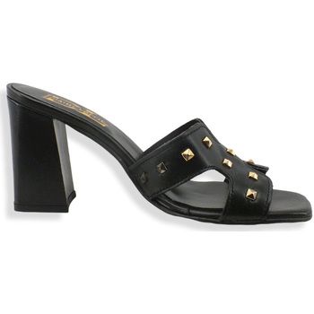 Divine Follie Sandalias Sabot Borchie Tacco Largo Nero 2589-11 para mujer