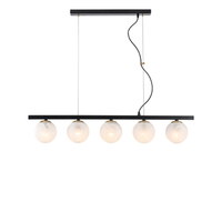lampara colgante adrian de hierro lacado negro y bronceado 5 luces l101 x 14 bl278-5-nr