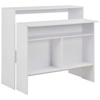 mesa de bar con 2 tableros blanca 130x40x120 cm vidaxl