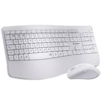 teclado de membrana subblim combo dual office prowave layout es inalambrico bluetooth y usb blanco