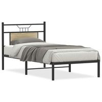 estructura de cama sin colchon madera roble sonoma 90x190 cm vidaxl