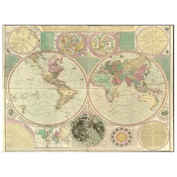 Legendarte - Cuadro Lienzo, Impresión Digital - Mapa Antiguo No. 59 - Decoración Pared Cm. 40x50
