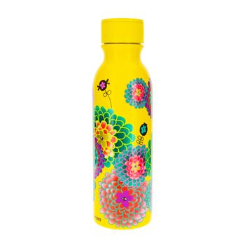 Botella termo 60 cl  amarillo acero inoxidable  24 x 7 x 7 cm