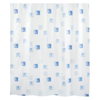Spirella Colección Milano, Cortina De Ducha Textil 180 X 200, 100% Polyester, Azul