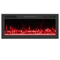 costway chimenea electrica empotrable con efecto de llama multicolor mando a distancia dos niveles de calefaccion para salon 750w1500w negro