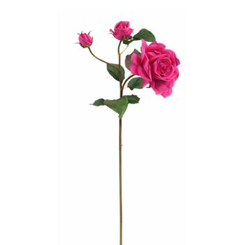 Tallo de rosa con capullo artificial roja h53