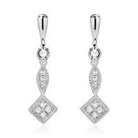 pendientes de diamantes en oro blanco 14 quilates