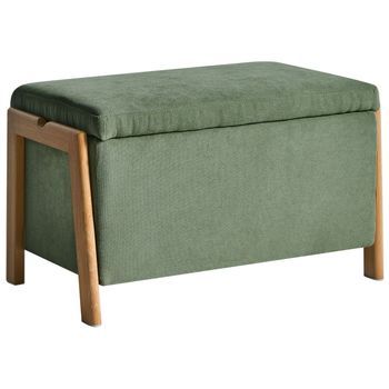 Banco Con Almacenaje Glamuroso Moderno Dormitorio Sala De Estar Tapizado De Tela Verde Edland