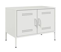 mueble tv - mesa de tv de acero blanco 68x39x505 cm
