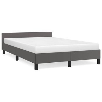 Estructura De Cama Con Cabecero Sin Colchón Gris 120x200 Cm Vidaxl