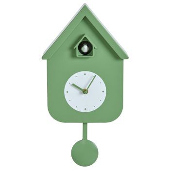 Reloj De Cuco Moderno Con Sonido De Pájaro Reloj De Péndulo Infantil Verde Bonneval