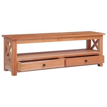 Mueble Tv | Mueble De Salón | Armario Tv De Madera Maciza De Caoba 120x30x40 Cm