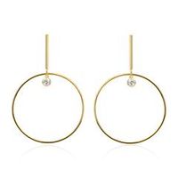 pendientes de mujer de plata 925 chapada en oro circonita cubica