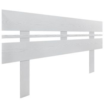 Dhome Cabecero Blanco Rustico 160cm Horizontal Estilo Ancho Con Patas Madera Reciclada Dm Herrajes Incluidos (160cm Horizontal Ancho, Blanco Rustico)