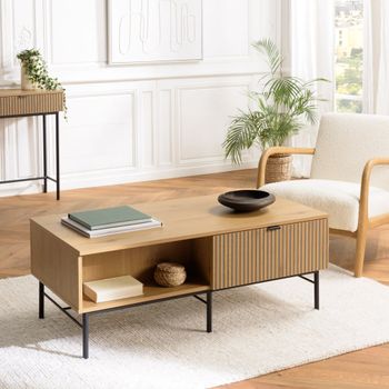 Mesa de centro de 2 cajones