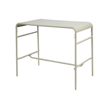 Mesa Alta De Jardín Bistró De Acero, 4 Plazas, 120cm, Beige