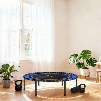 Trampolín De Fitness Sportnow Acero Pp, Ø114x31 Cm, Azul Y Negro