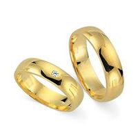 alianzas 14 quilates oro amarillo con diamante